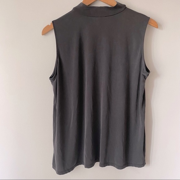 Drew women’s sleeveless black keyhole mock neck tank blouse size Large - Picture 3 of 10